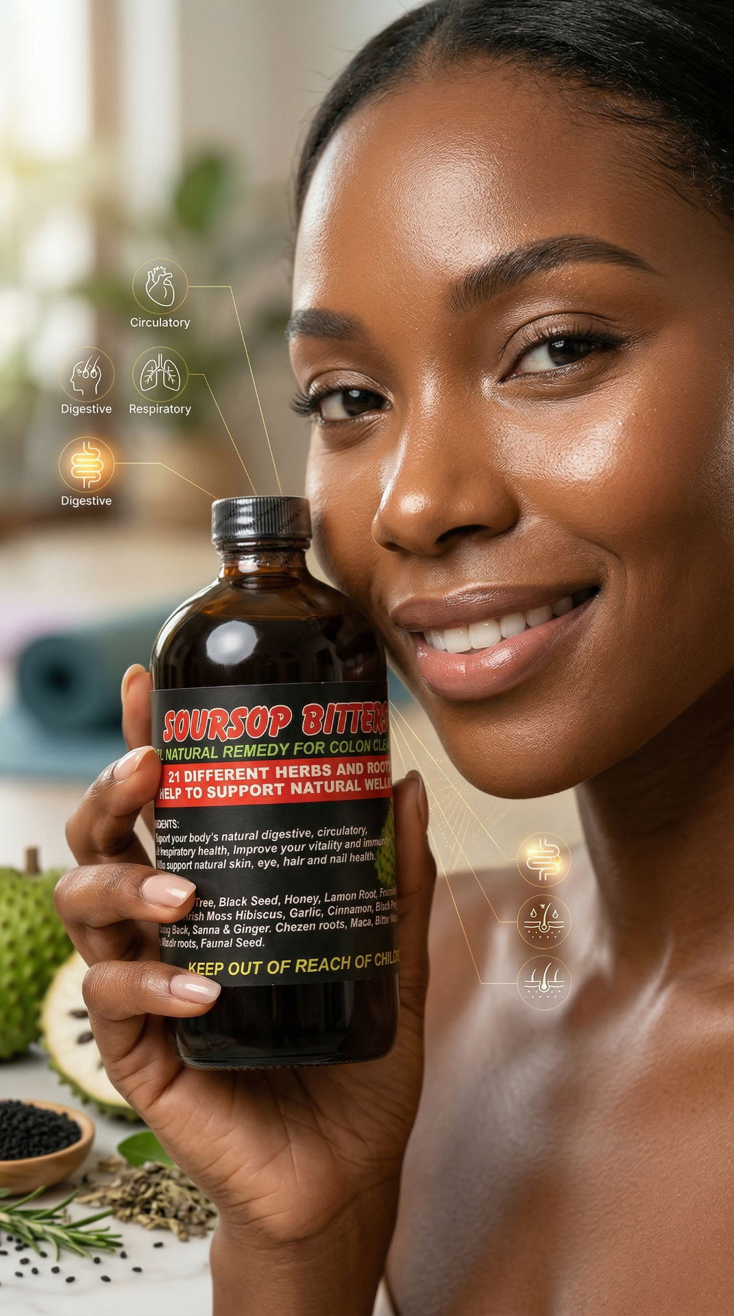 LYF'TD wellness tonic in hand